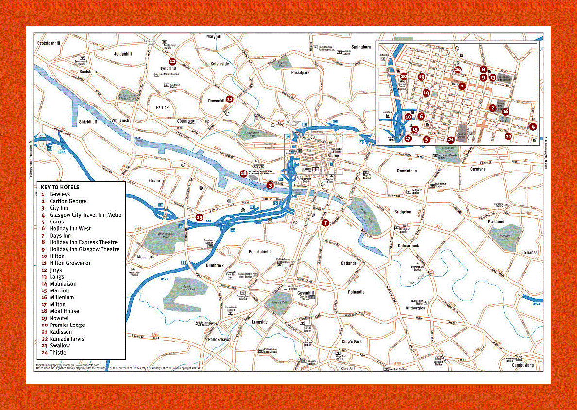 Map of Glasgow city