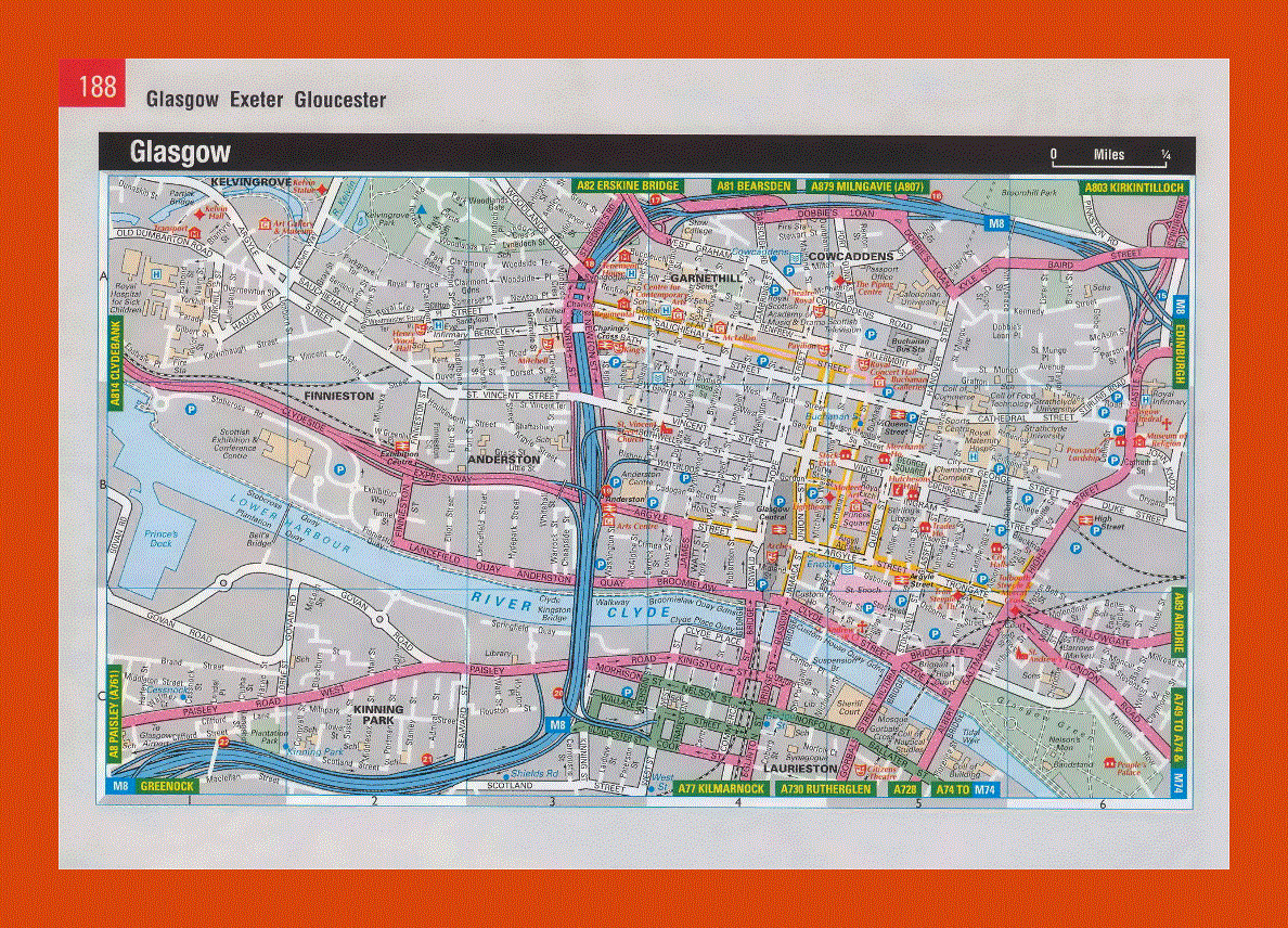 Road map of Glasgow city center