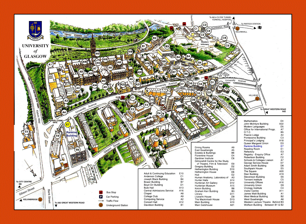 University of Glasgow map