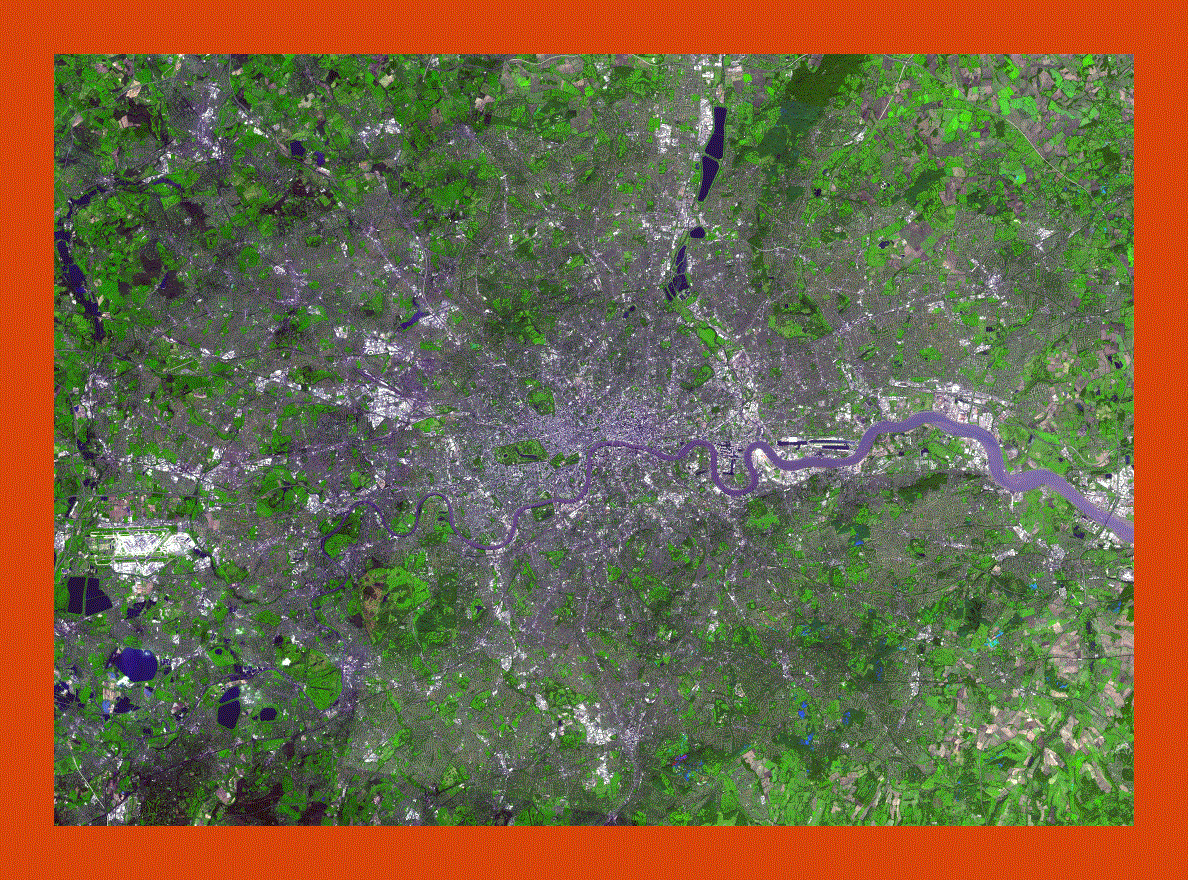 Satellite map of London city
