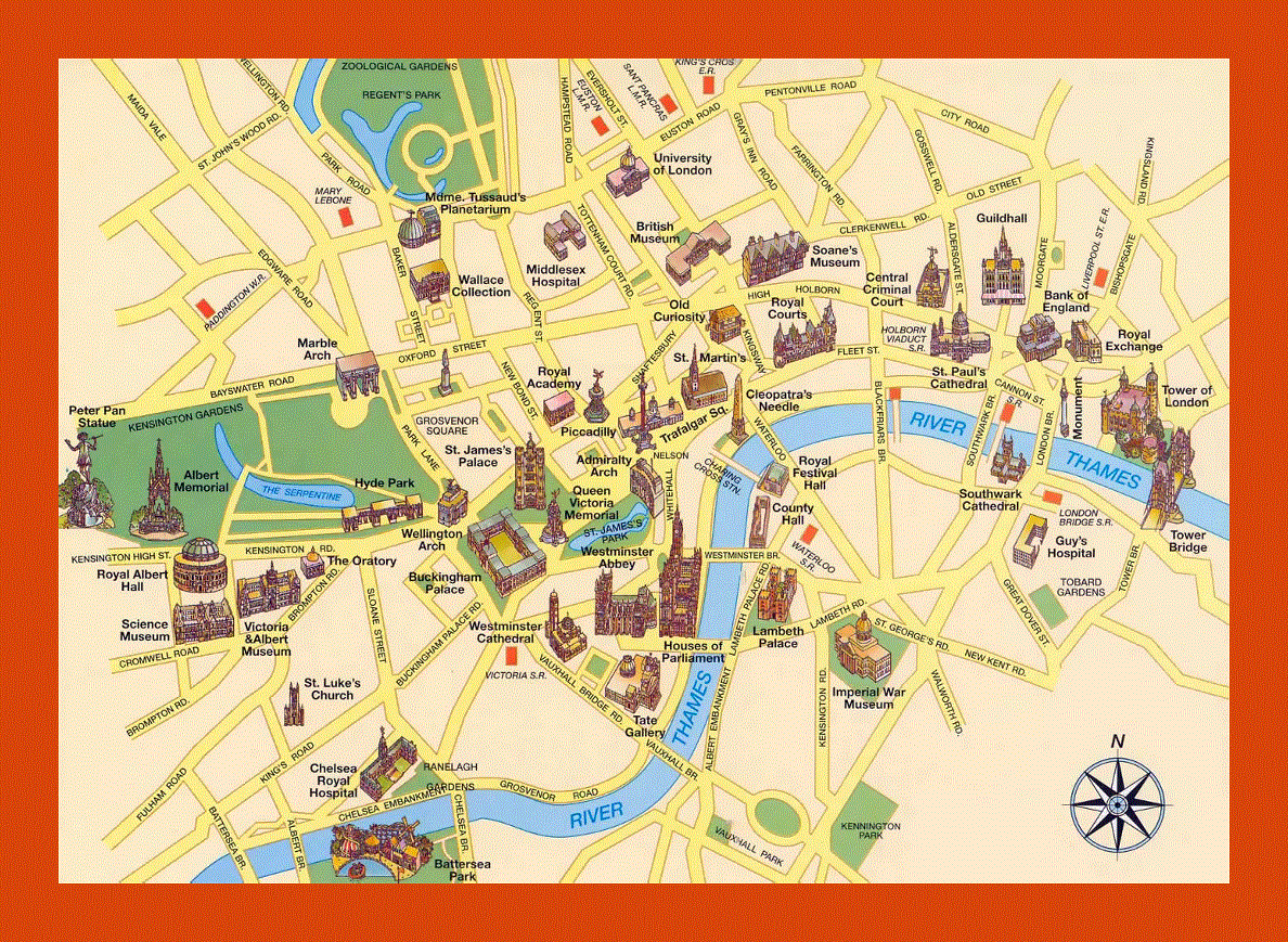 Tourist map of London city center