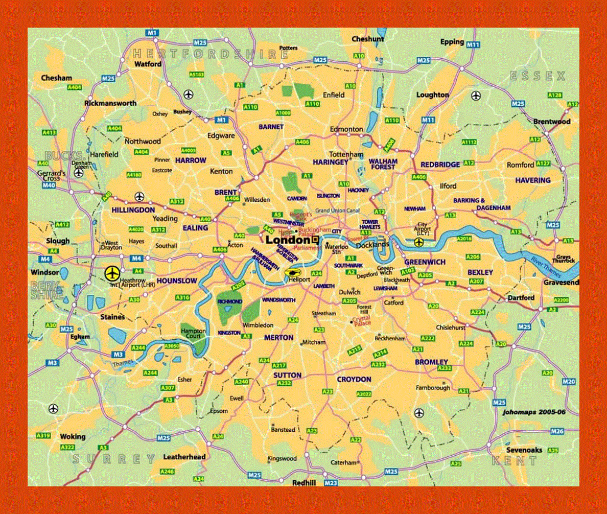 Transit map of London city