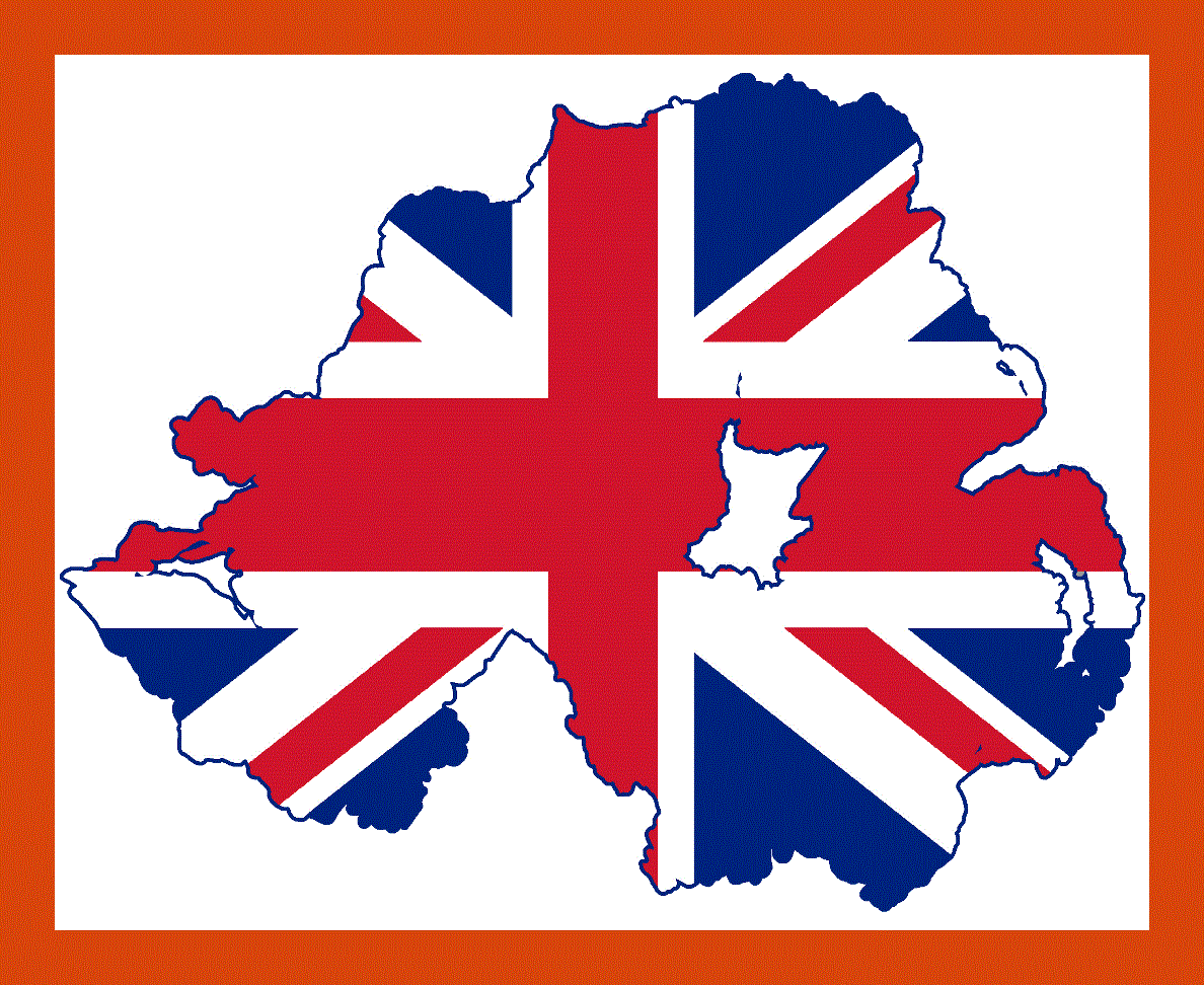 Flag map of Northern Ireland