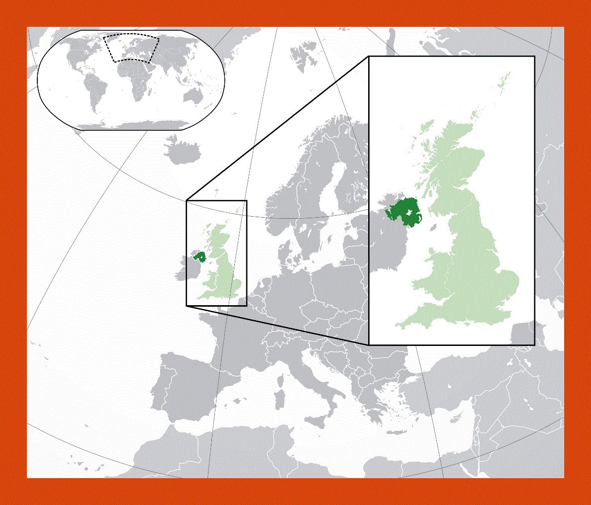 Location map of Northern Ireland