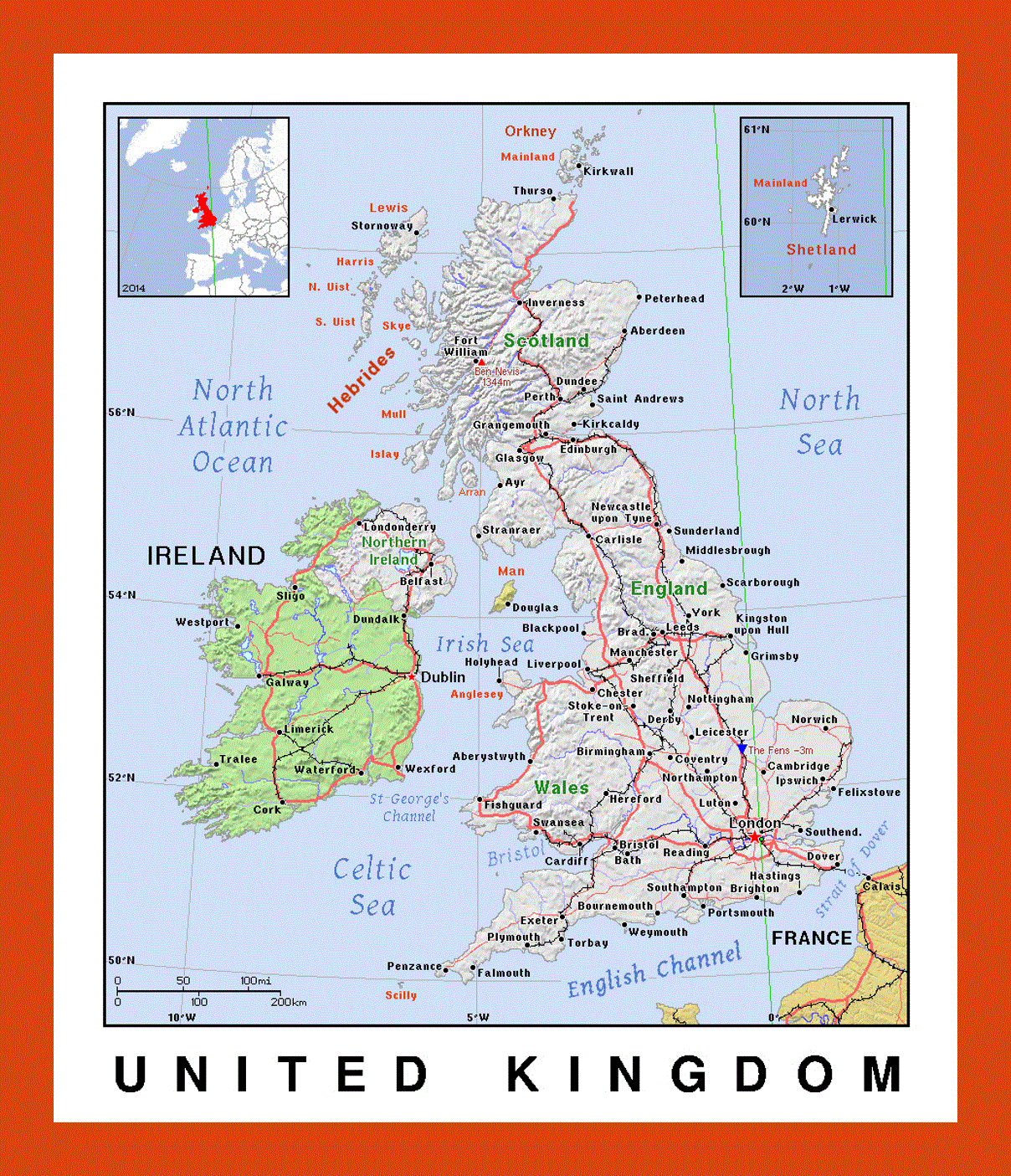 Political map of United Kingdom