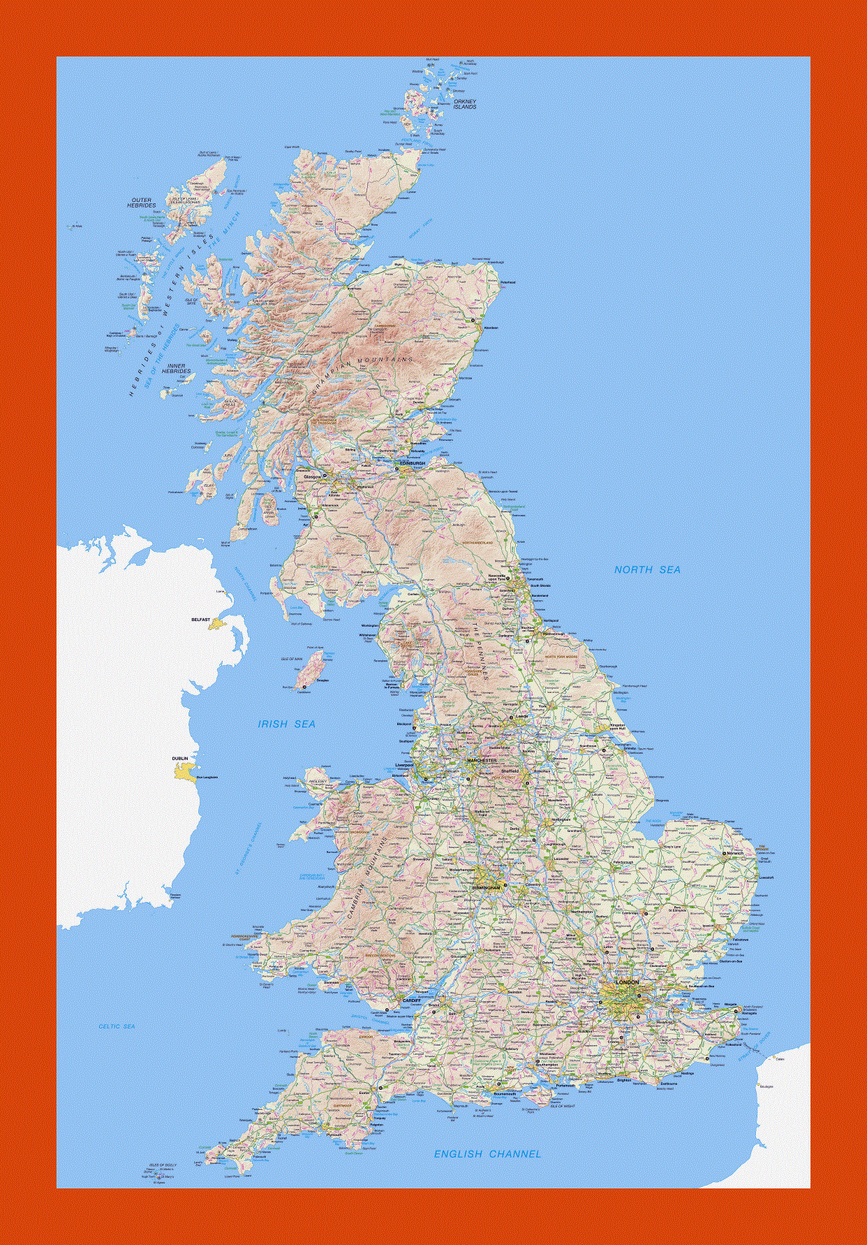 Road map of Britain