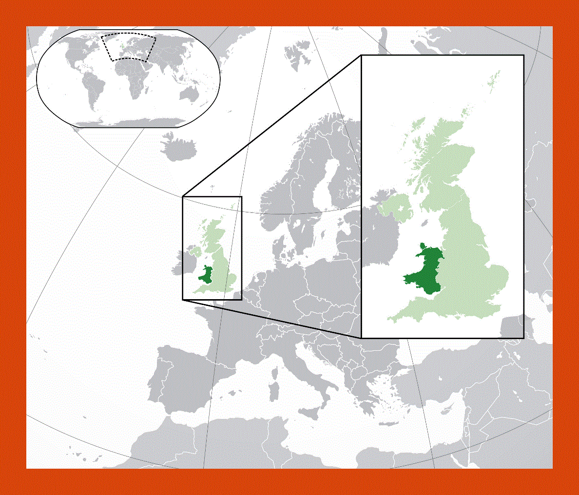 Location map of Wales