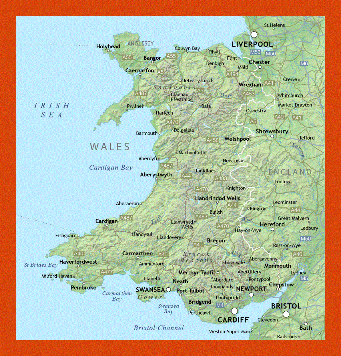 Map of Wales