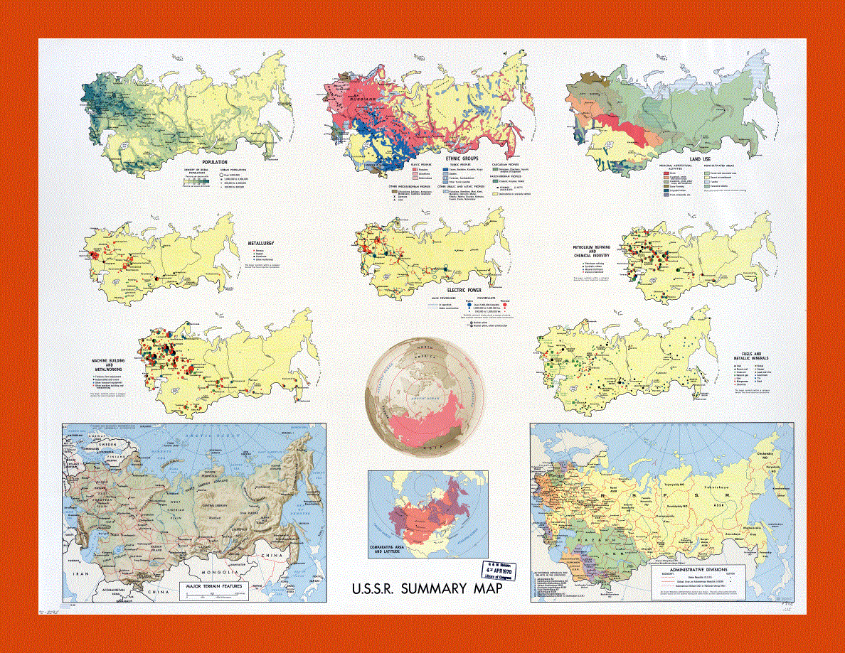 Summary map of the USSR - 1968