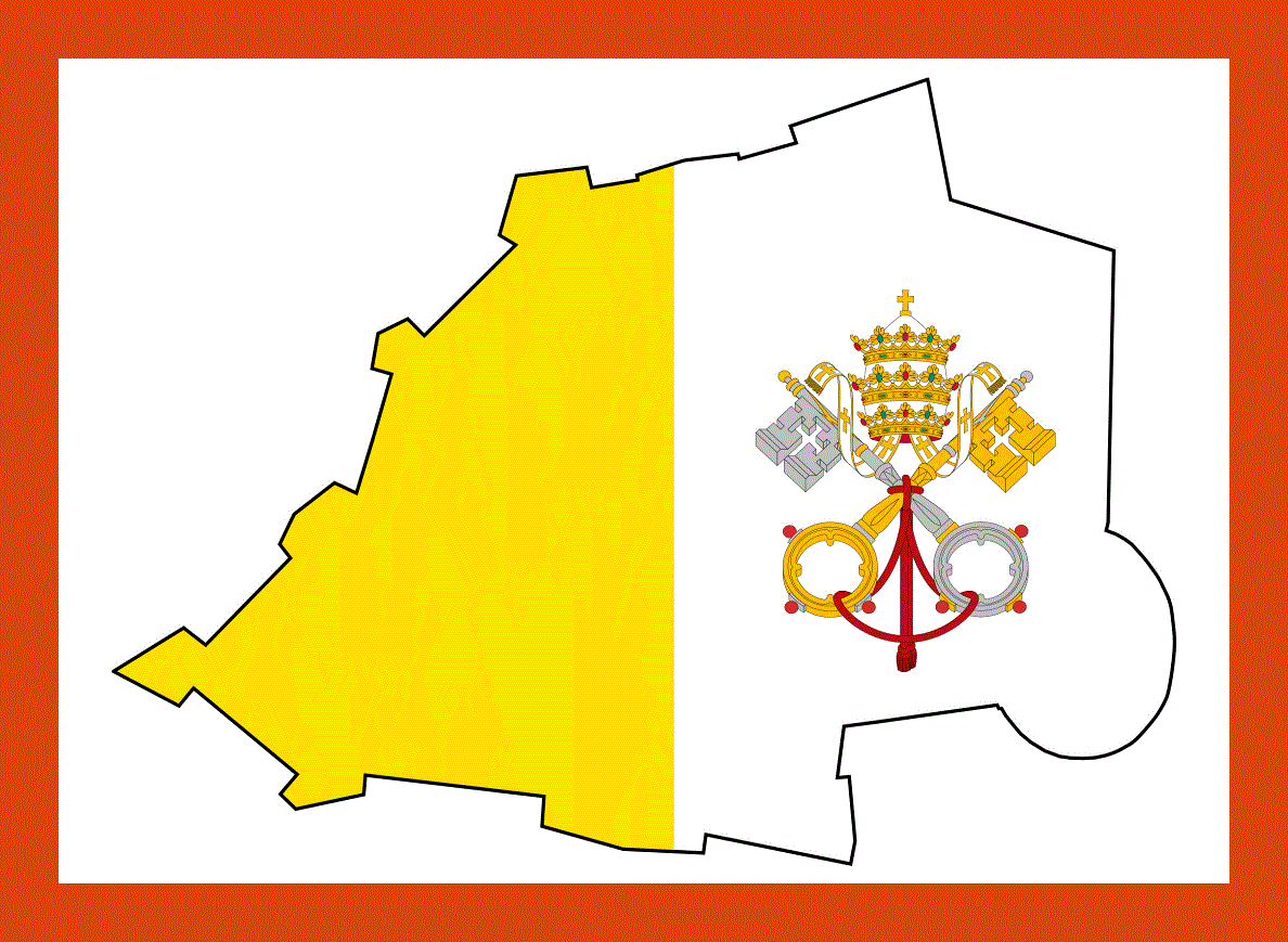 Flag map of Vatican city