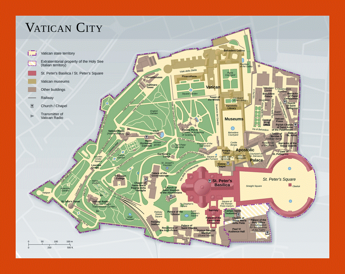 Map of Vatican city