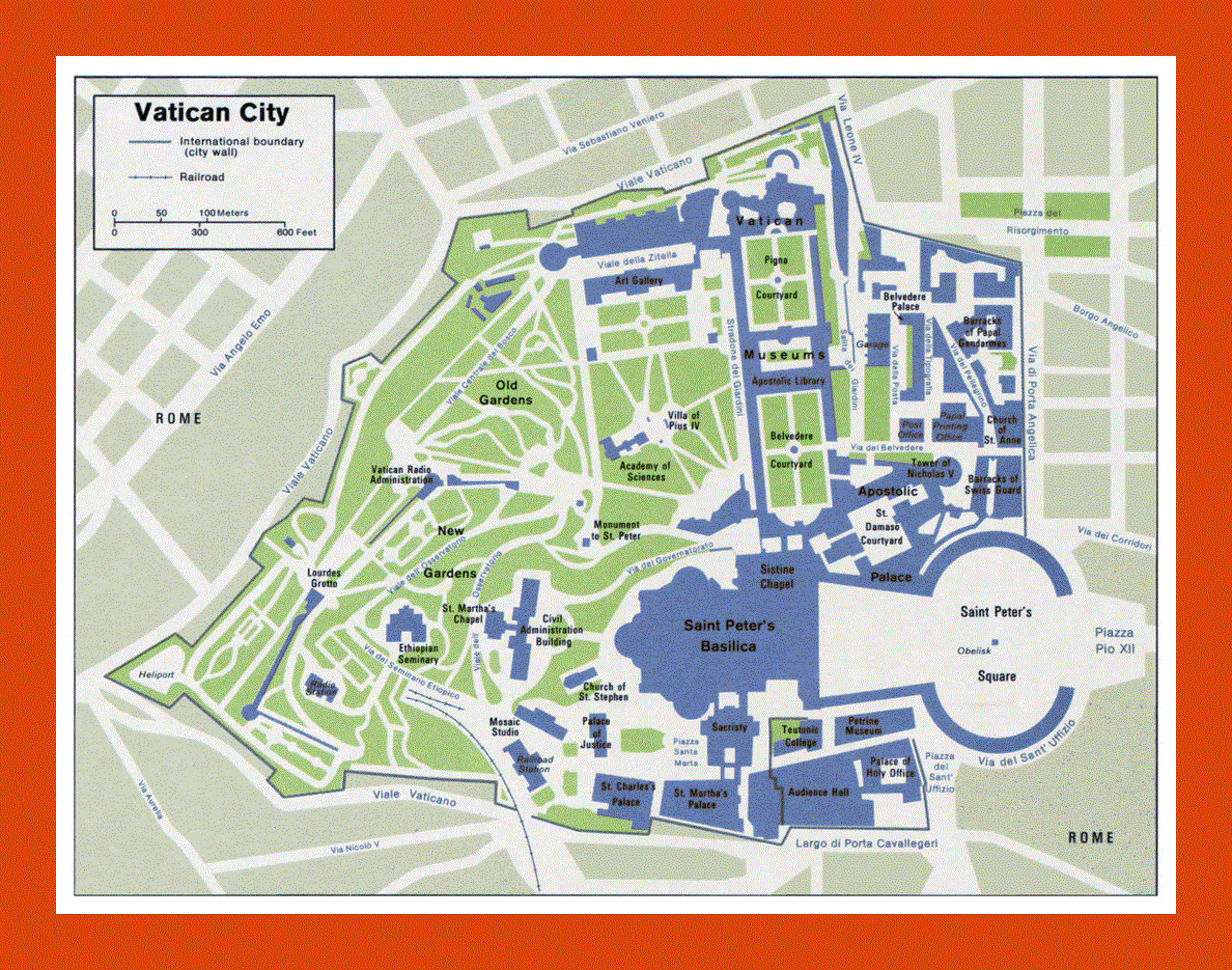 Political map of Vatican city