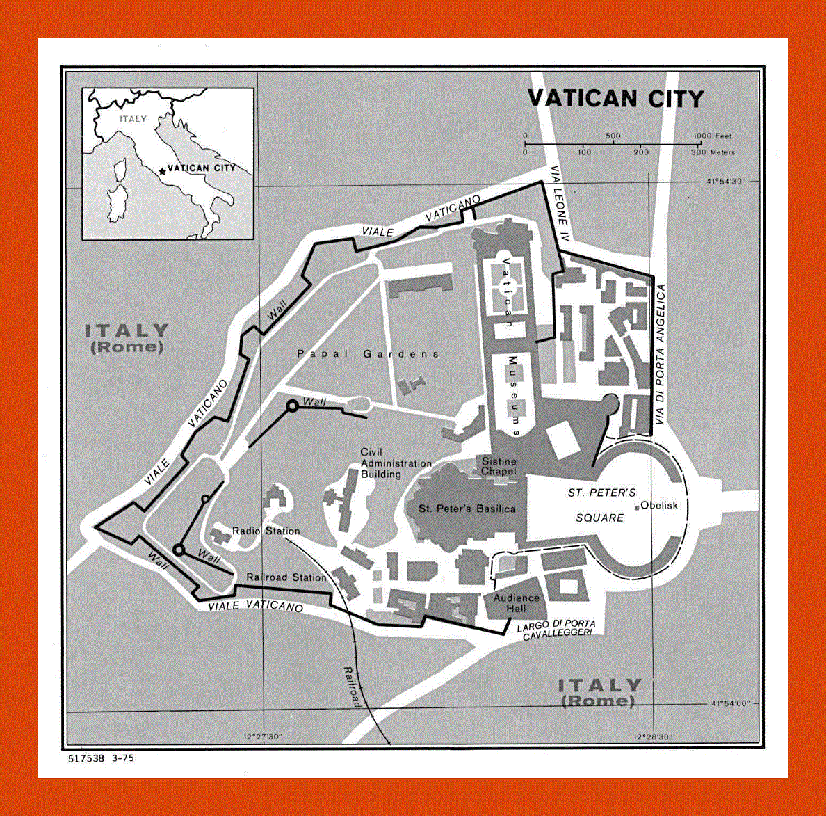 Political map of Vatican city