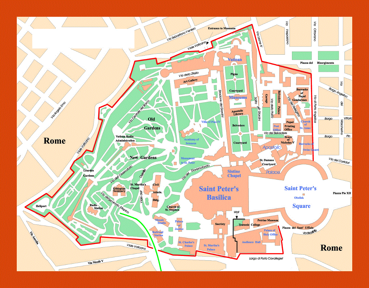 Political map of Vatican city