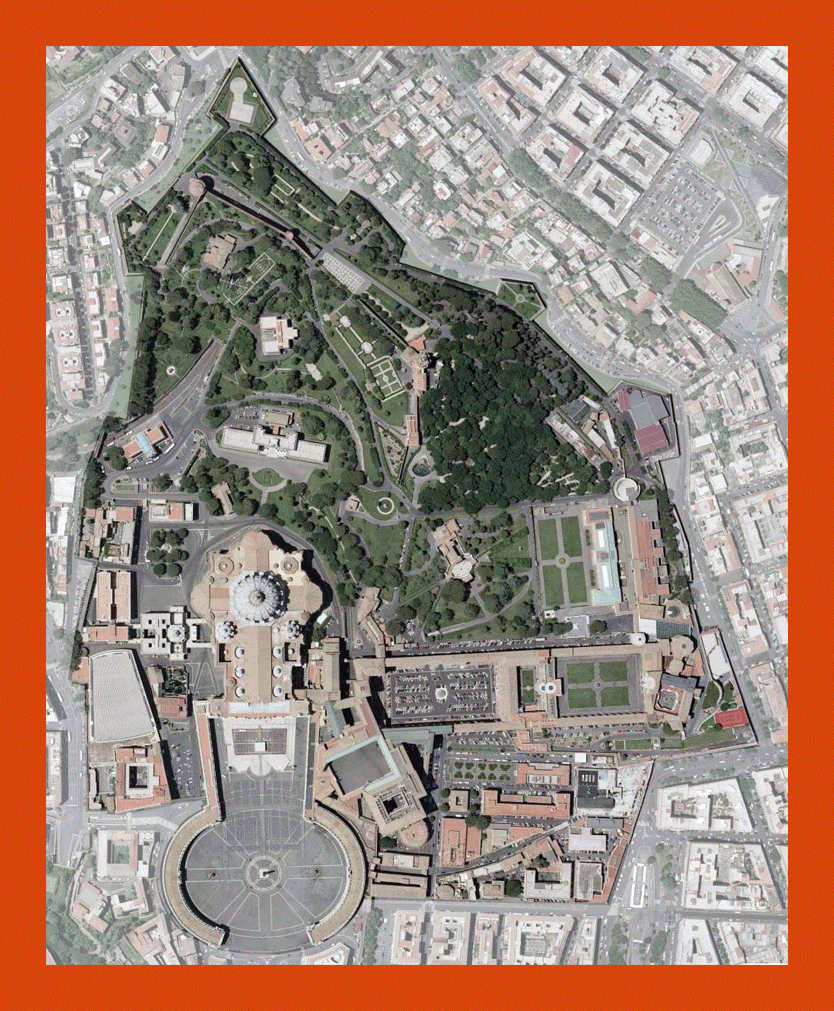 Satellite image of Vatican city