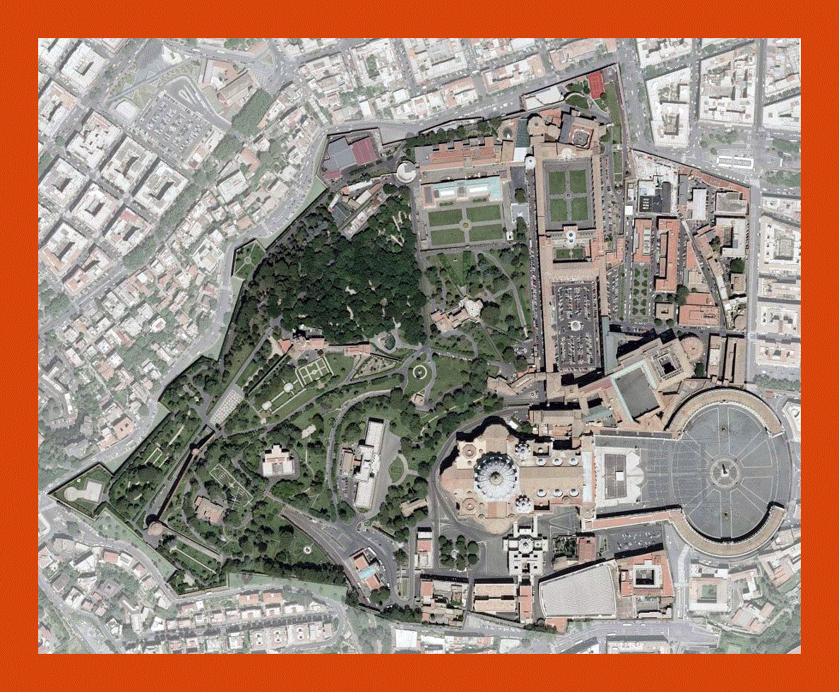 Satellite map of Vatican city
