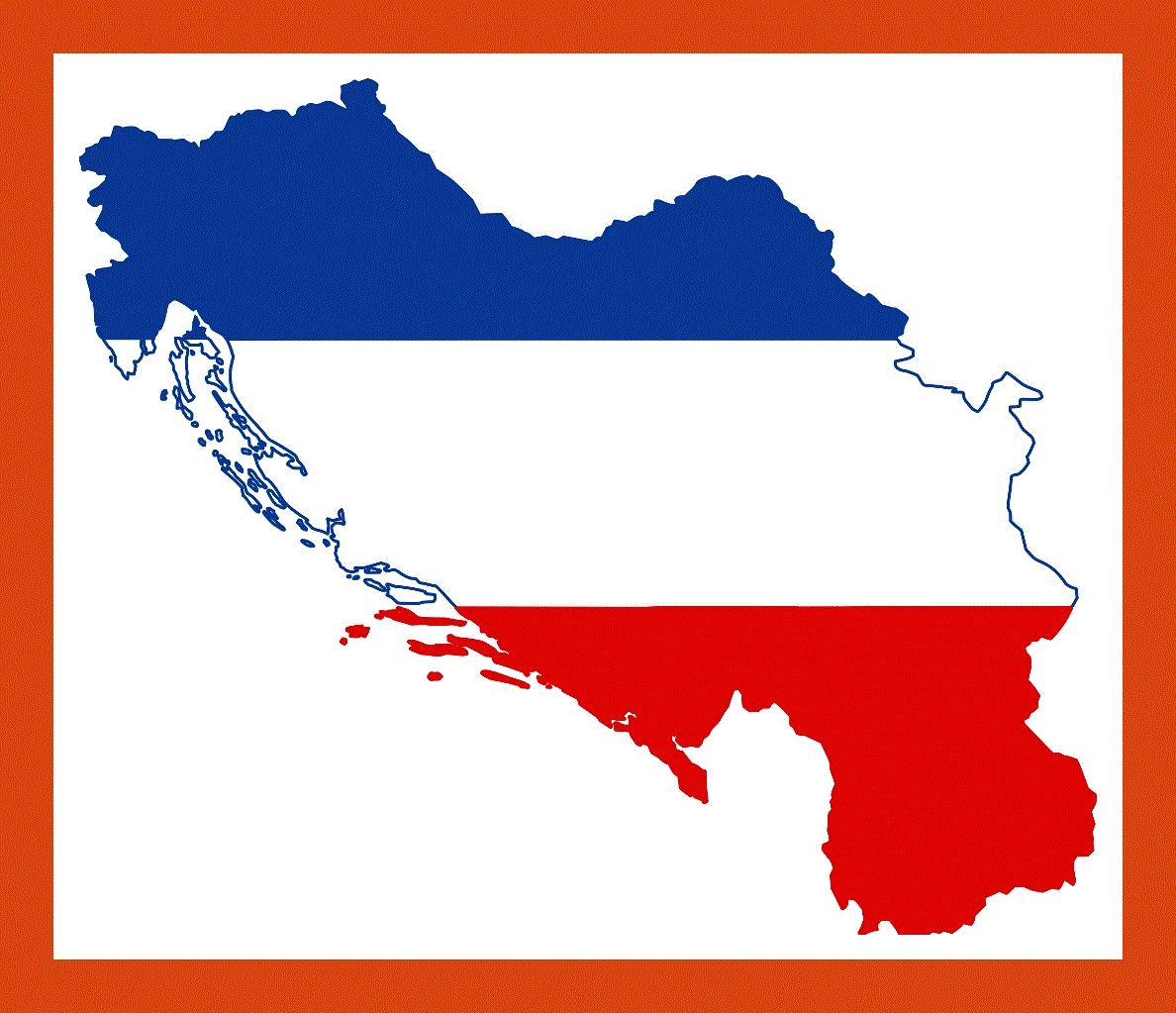 Flag map of Yugoslavia