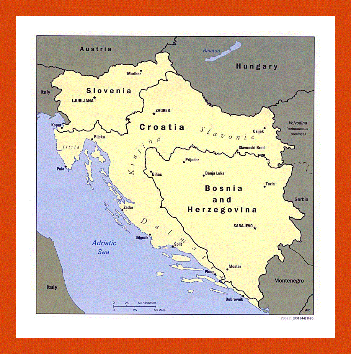 Political map of the Western Former Yugoslav Republics - 1995