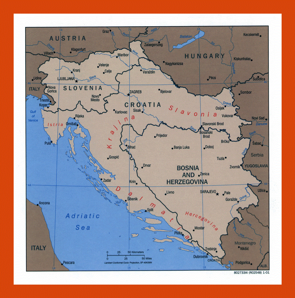 Political map of the Western Former Yugoslav Republics - 2001