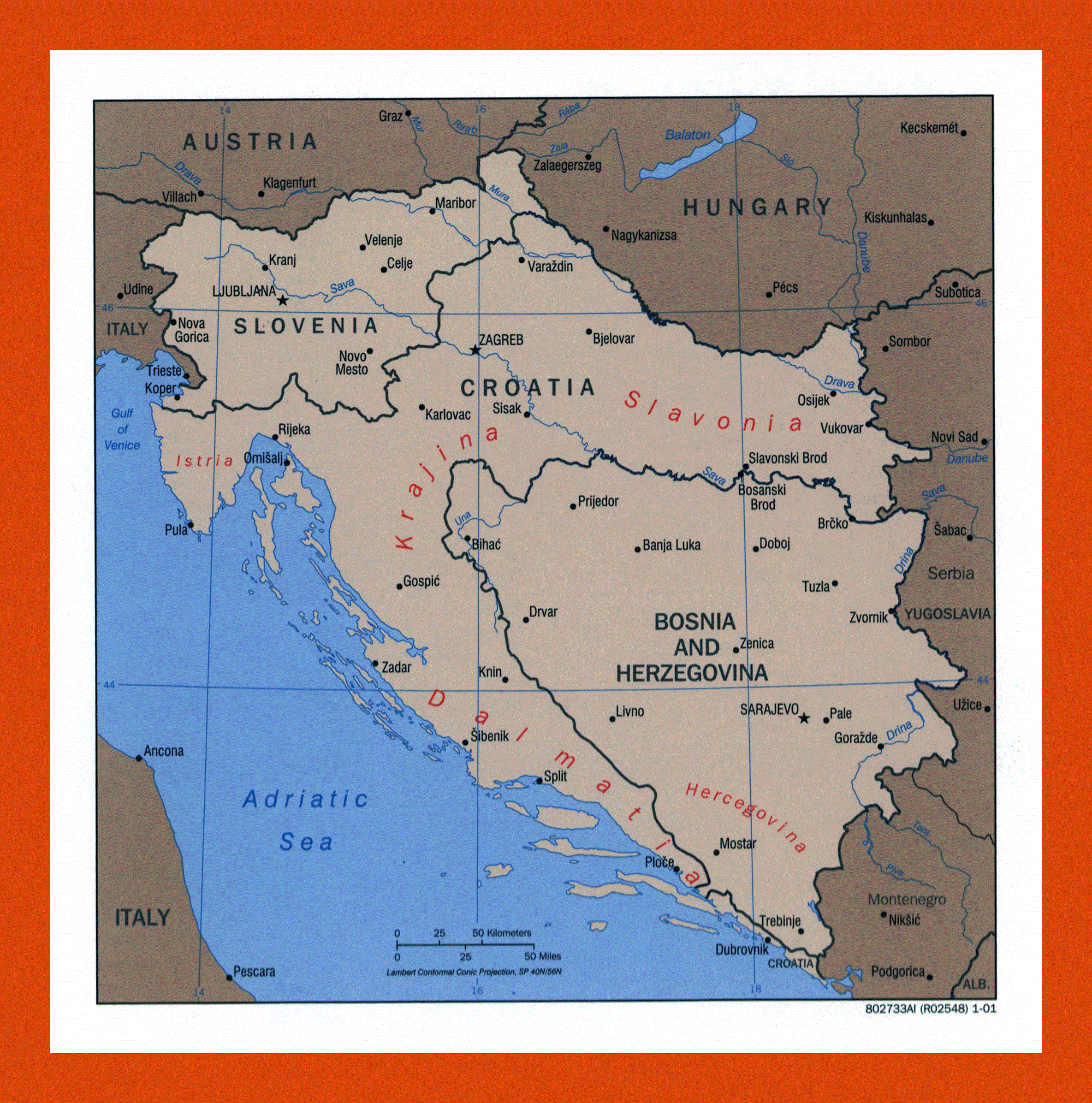 Political map of the Western Former Yugoslav Republics - 2001 | Maps of ...