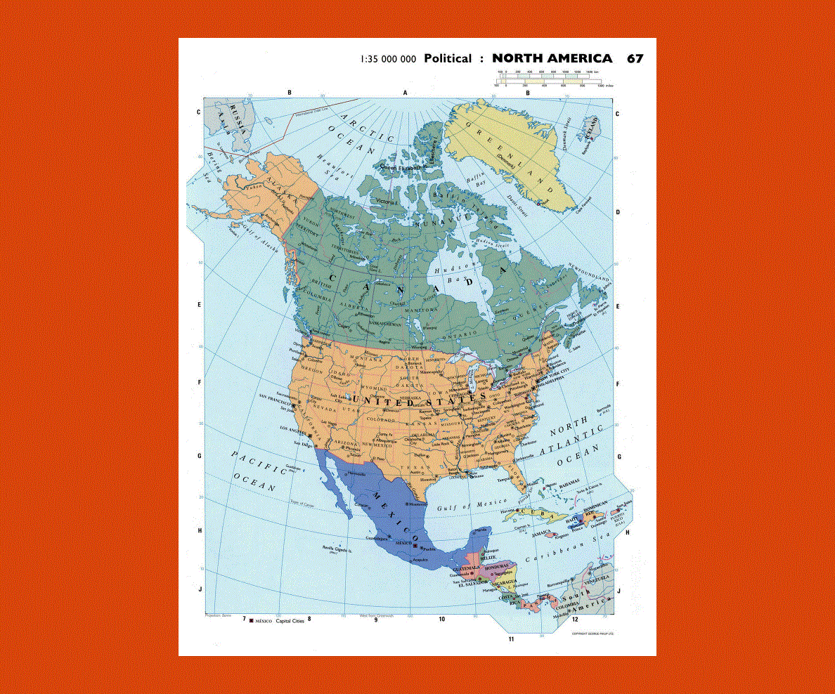 Столица сша северной америки. Полит карта Северной Америки. Карта Северной Америки географическая. Карта Северной Америки с границами. Карта Северной Америки со странами и столицами.