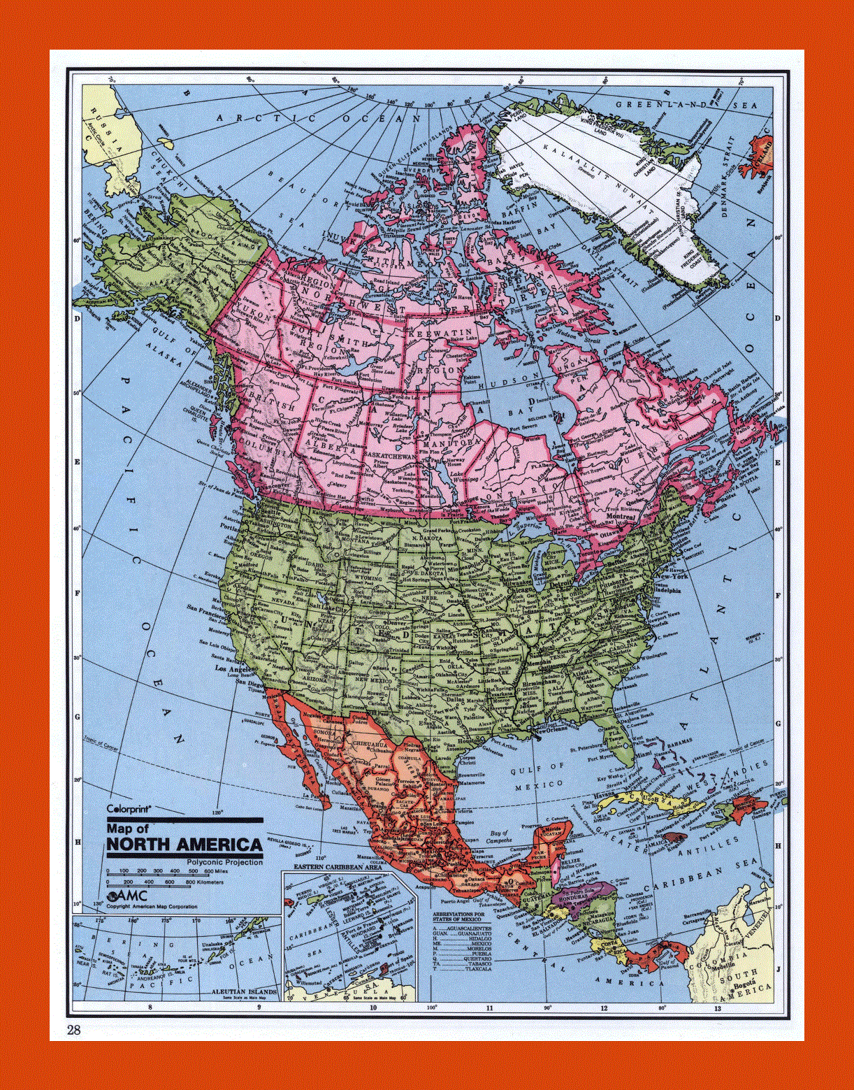 Political map of North America