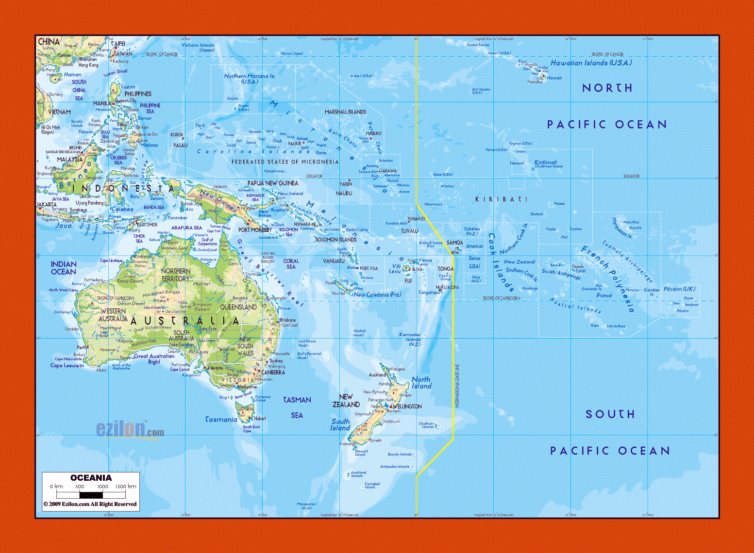 oceania physical features