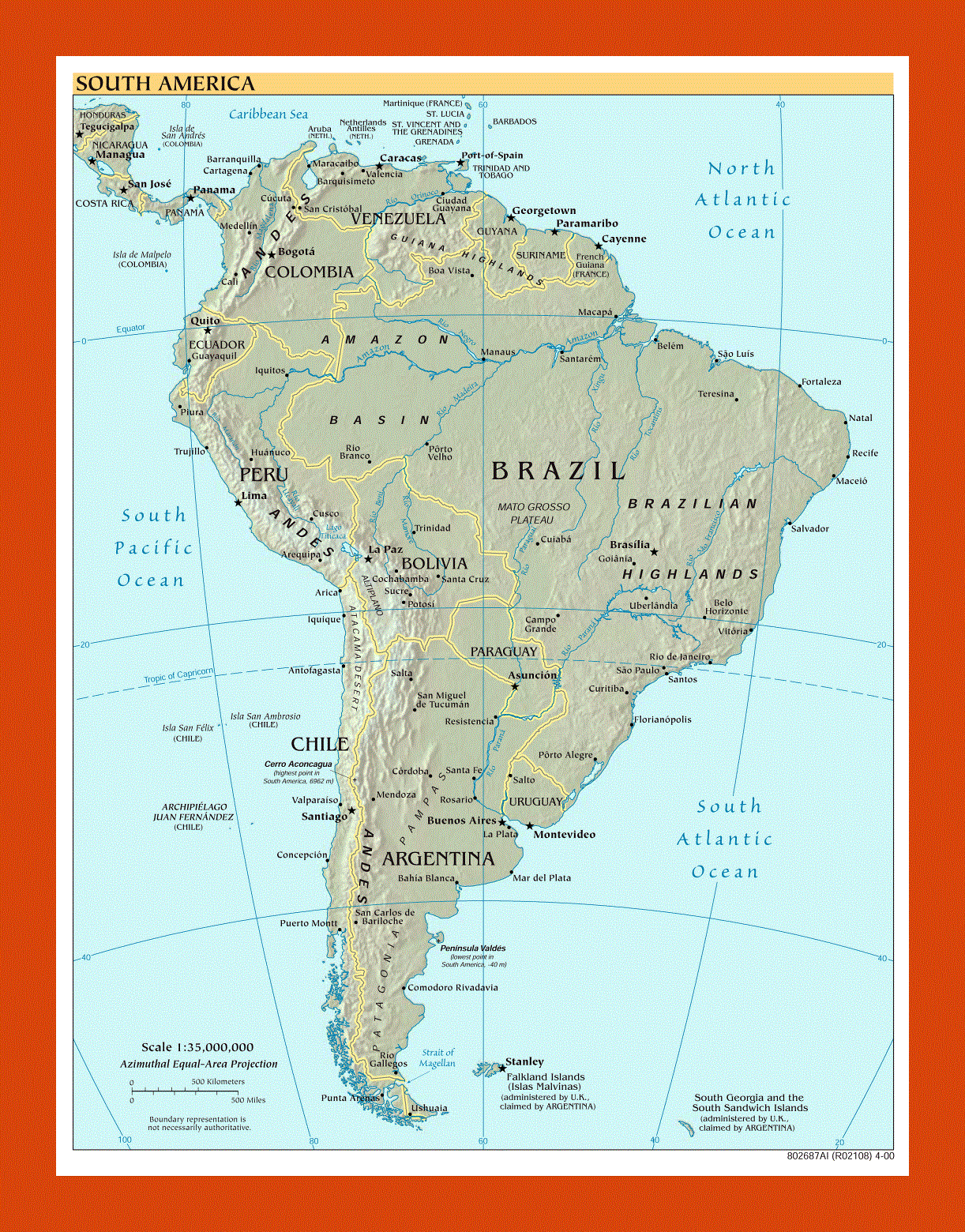 Political map of South America - 2001