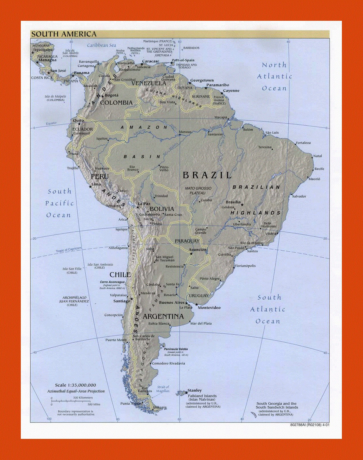 Political map of South America - 2001