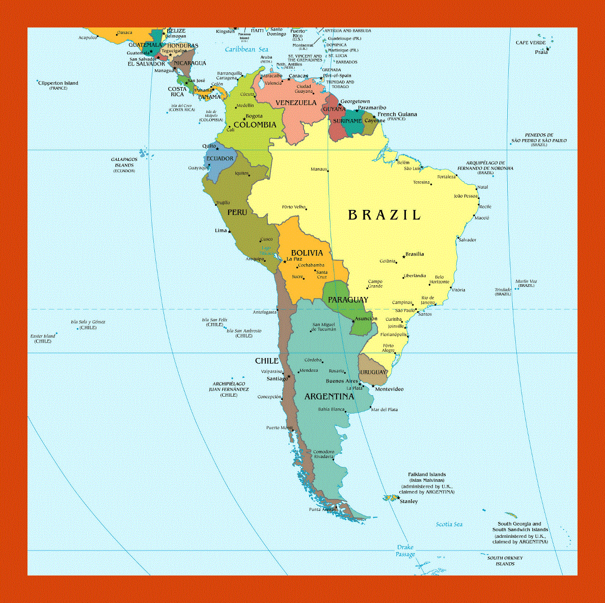 South America political map