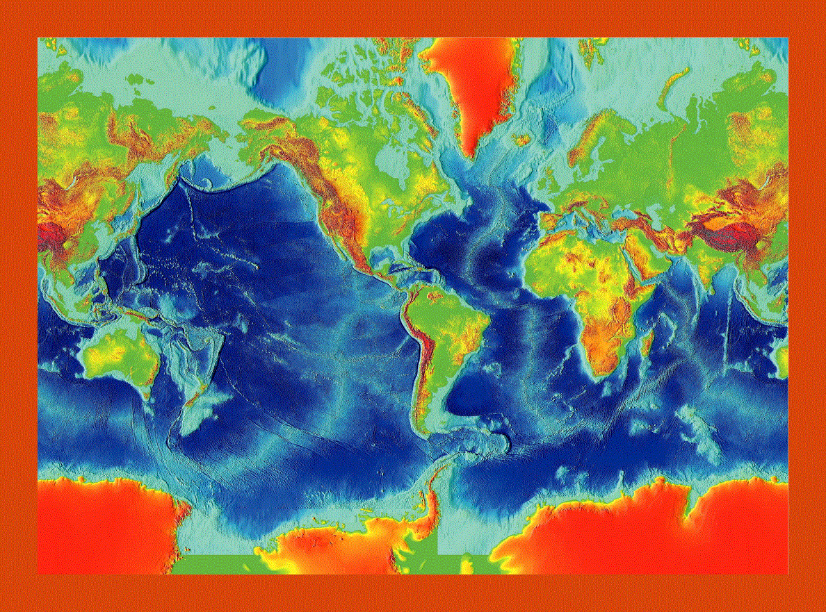 Map of the Earth Fractured Surface