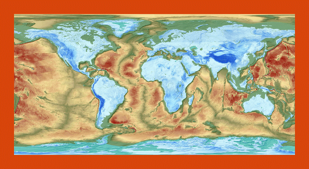 Map of the Earth's fractured surface