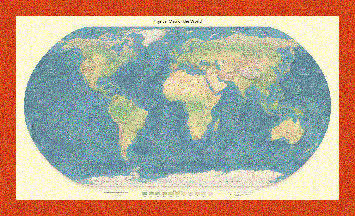 Physical map of the World