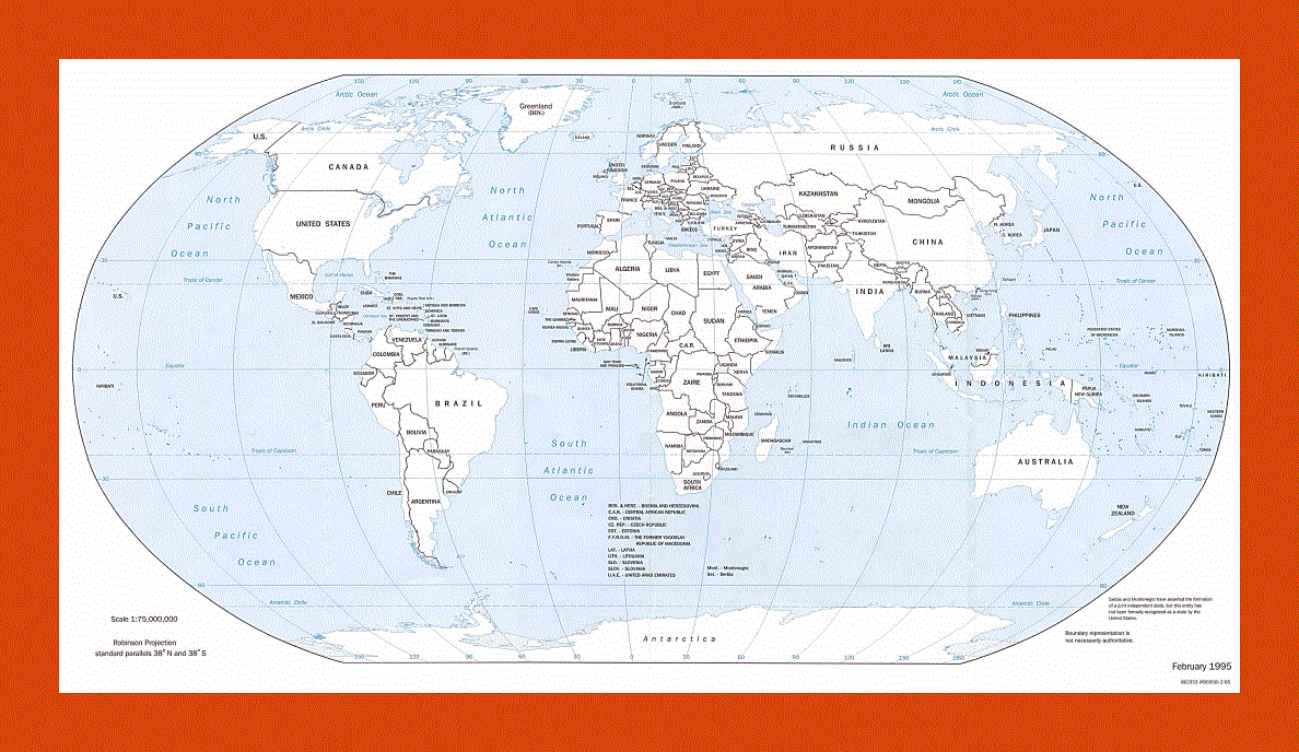 Political map of the World - 1995