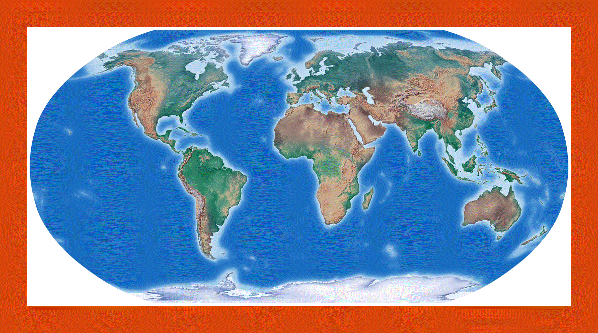 Relief map of the World
