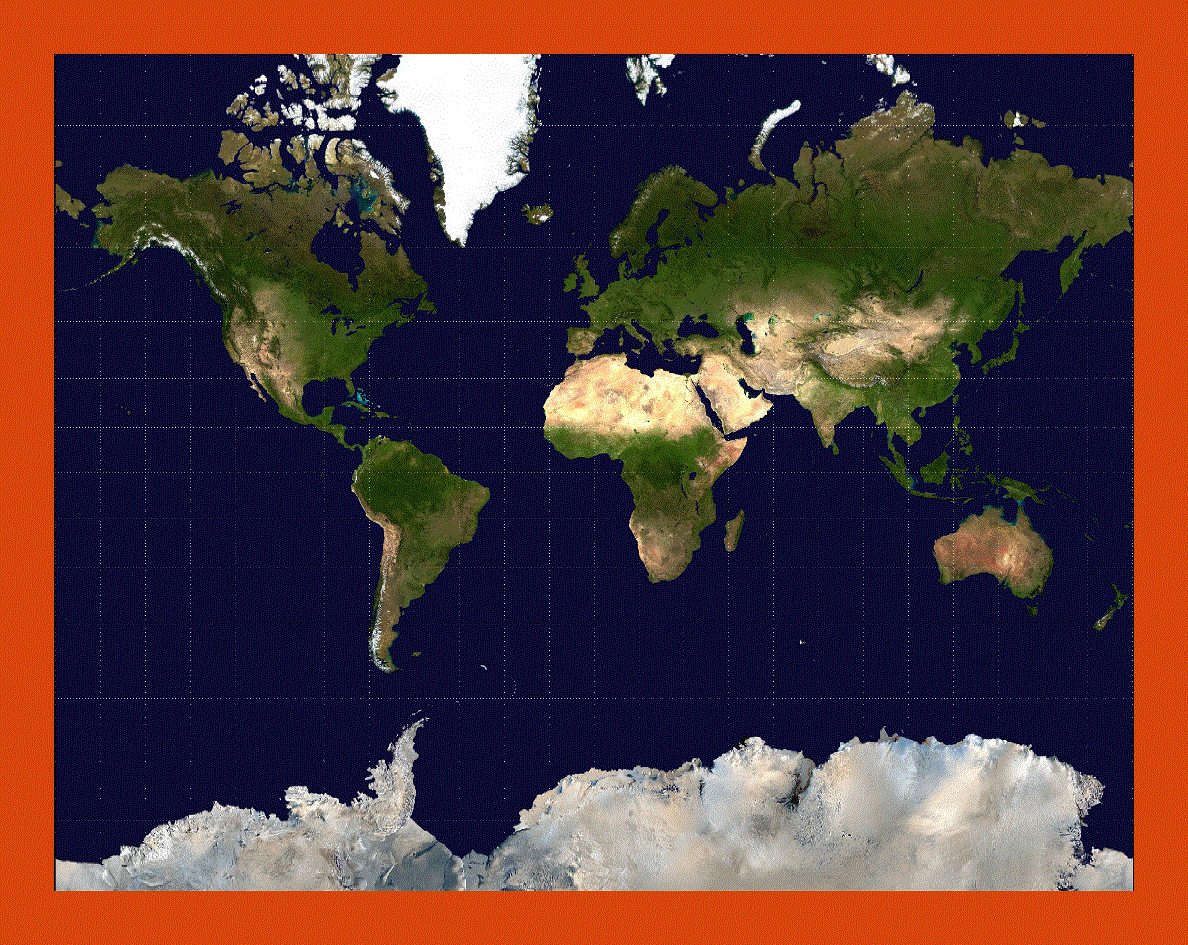 Satellite map of the World