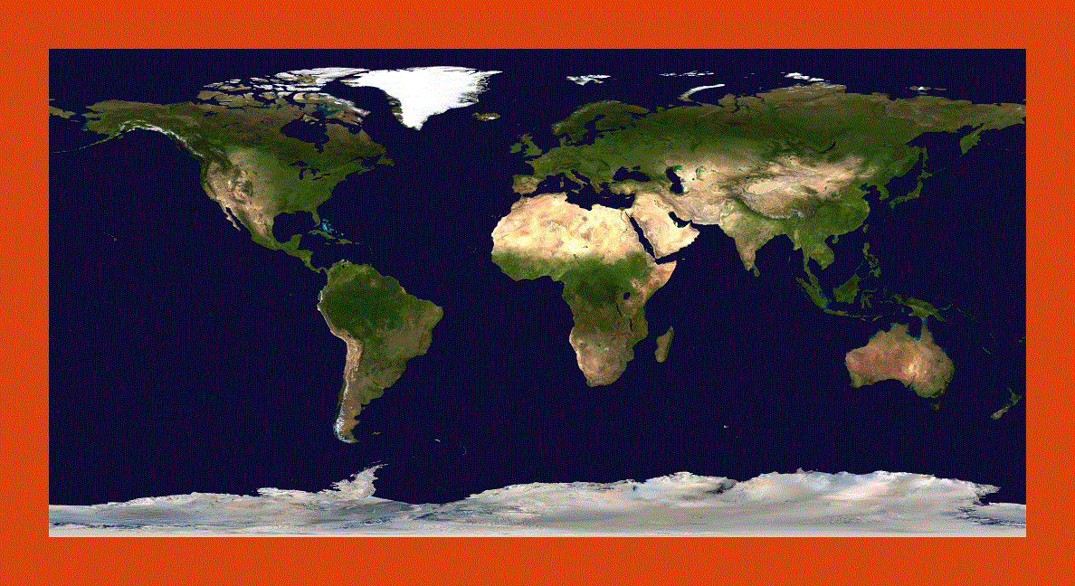 Satellite map of the World
