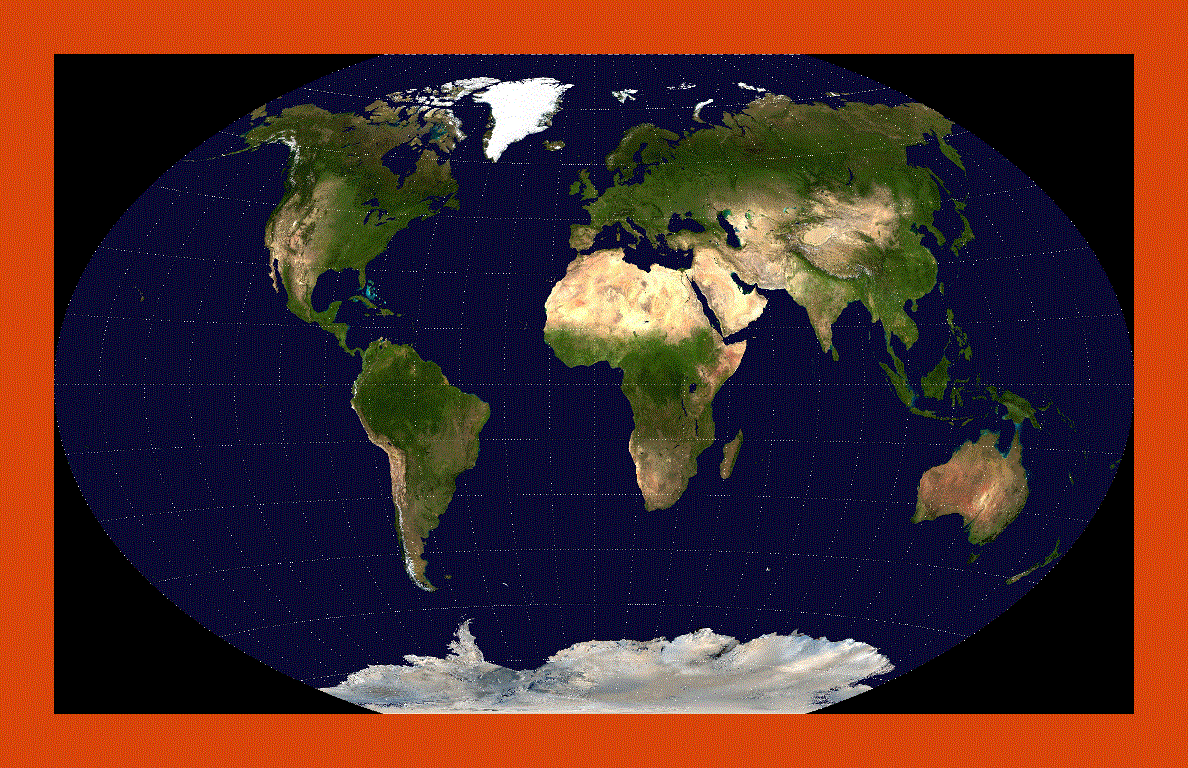 Satellite map of the World