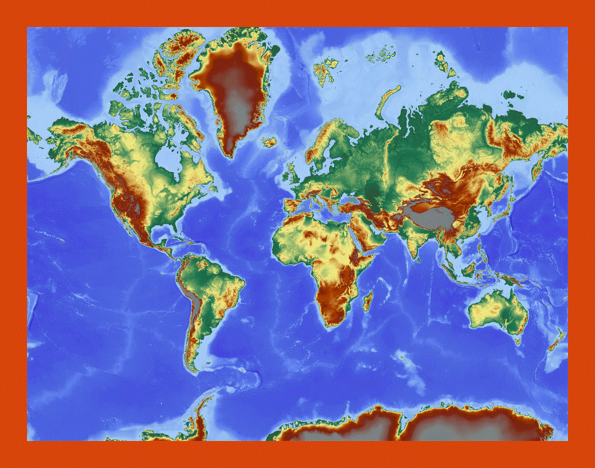 World topographical map
