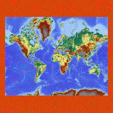Topographical map of the World | Maps of the World | GIF map | Maps of